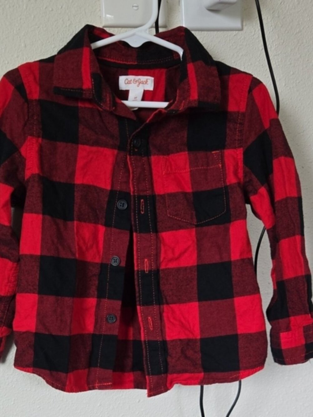 Cat & Jack Kids Red and Black Checkered Shirt